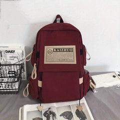 Waterproof Schoolbag with Ornament Knapsack Zipper Rucksack