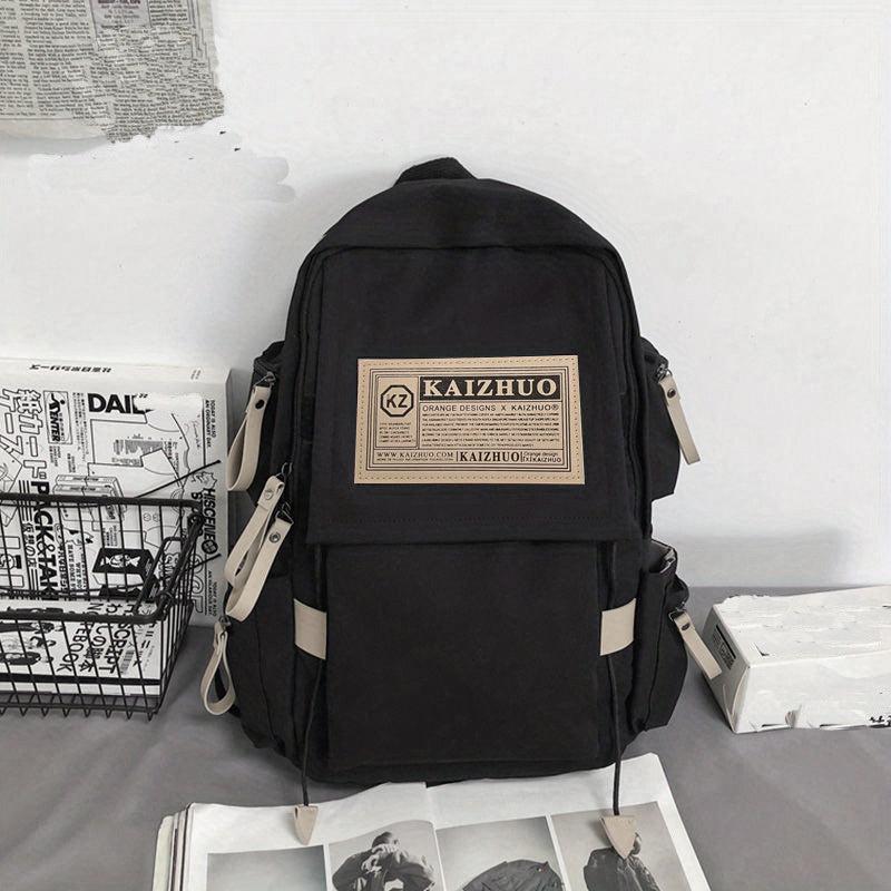 Waterproof Schoolbag with Ornament Knapsack Zipper Rucksack