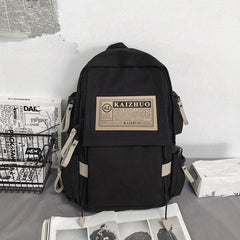 Waterproof Schoolbag with Ornament Knapsack Zipper Rucksack