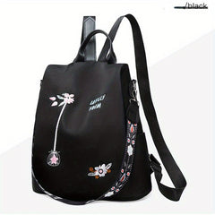 Floral Embroidered Convertible Backpack Purse Retro Daypack