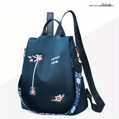 Floral Embroidered Convertible Backpack Purse Retro Daypack