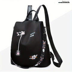 Floral Embroidered Convertible Backpack Purse Retro Daypack