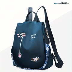 Floral Embroidered Convertible Backpack Purse Retro Daypack