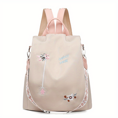 Floral Embroidered Convertible Backpack Purse Retro Daypack