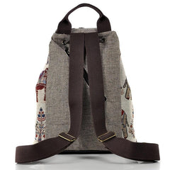 Vintage Elephant Pattern Anti Theft Backpack with Accessories