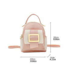 Minimalist Colorblock Backpack All Match Zipper Rucksack