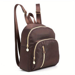 Small Solid Backpack Nylon Durable Lightweight School Travel Commuter Bag