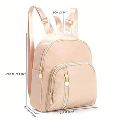 Small Solid Backpack Nylon Durable Lightweight School Travel Commuter Bag