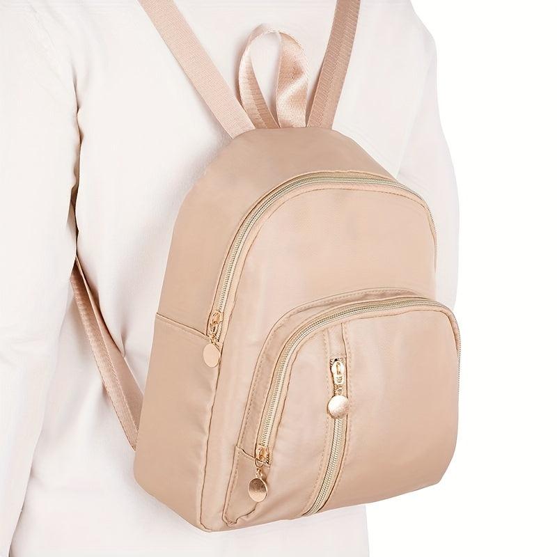 Small Solid Backpack Nylon Durable Lightweight School Travel Commuter Bag