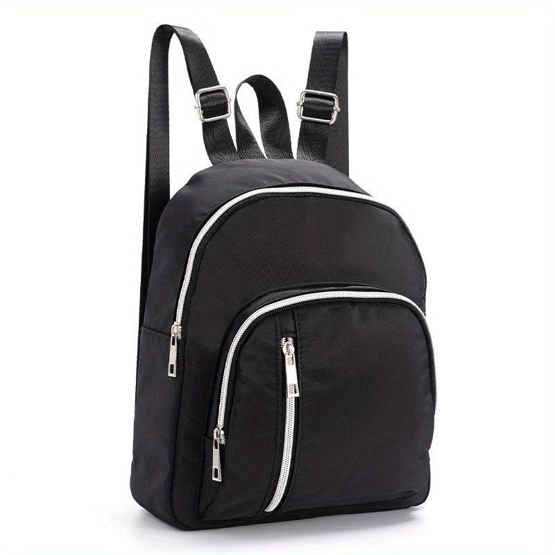 Small Solid Backpack Nylon Durable Lightweight School Travel Commuter Bag