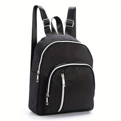 Small Solid Backpack Nylon Durable Lightweight School Travel Commuter Bag