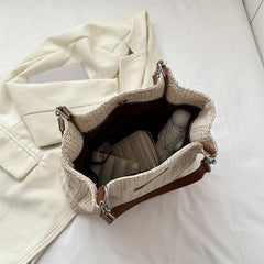 Summer Minimalist Straw Tote Bag All Match Shoulder Bag Woven Storage Bag