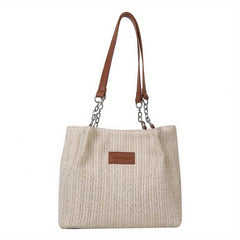 Summer Minimalist Straw Tote Bag All Match Shoulder Bag Woven Storage Bag