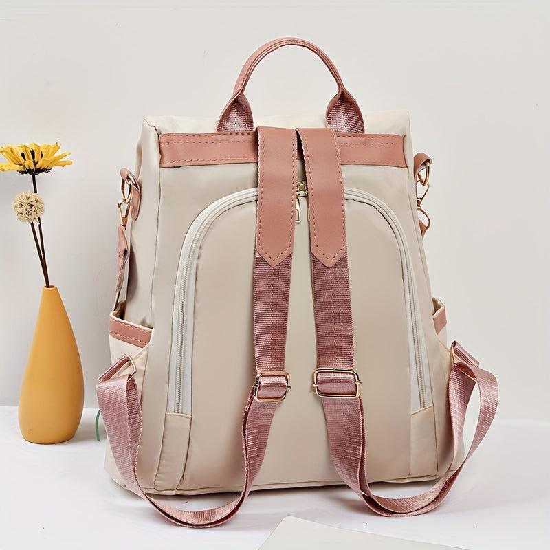 Tassel Large Capacity Backpack Oxford Cloth Textured School Travel Bag