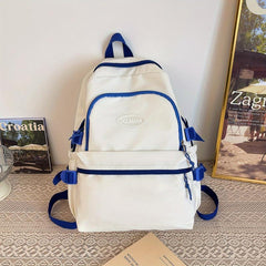 Large Capacity Colorblock Storage Backpack Preppy School Bag