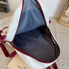 Large Capacity Colorblock Storage Backpack Preppy School Bag