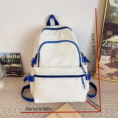 Large Capacity Colorblock Storage Backpack Preppy School Bag