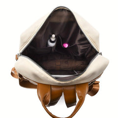 Colorblock Zipper Backpack Travel Rucksack Women's Daypack