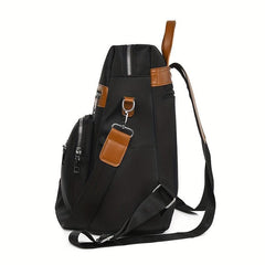 Colorblock Zipper Backpack Travel Rucksack Women's Daypack