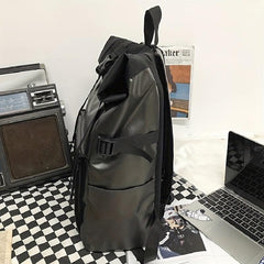Waterproof Roll Top Flap Backpack for Travel Hiking Lightweight School Daypack