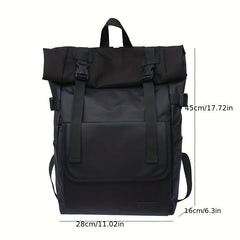 Waterproof Roll Top Flap Backpack for Travel Hiking Lightweight School Daypack