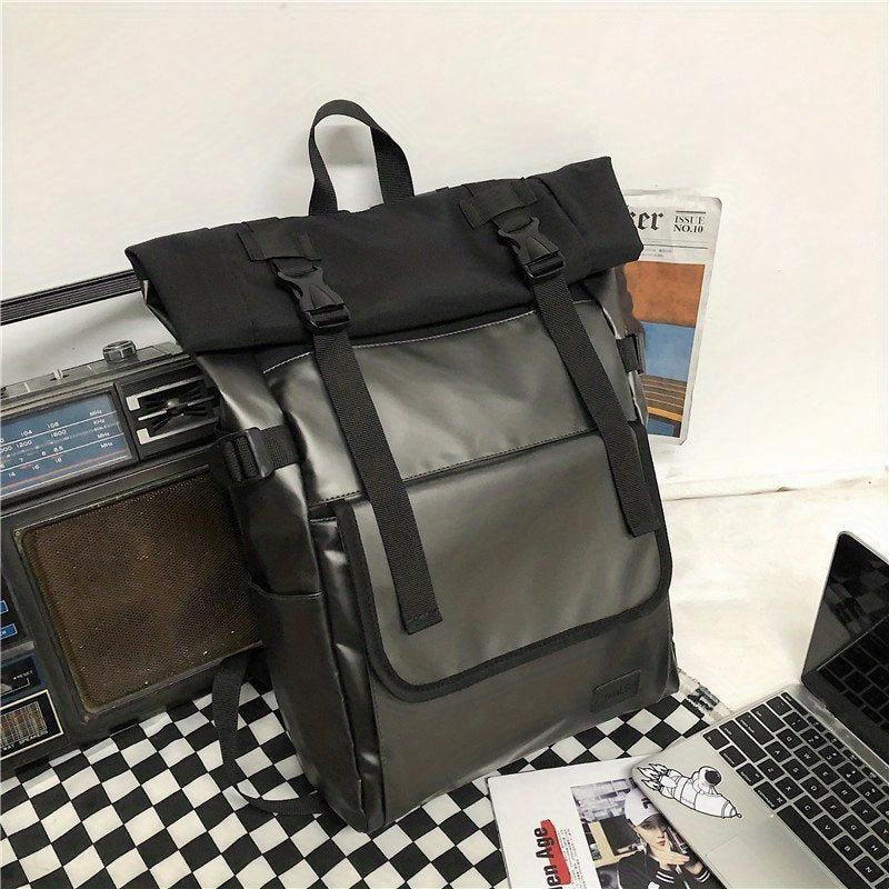 Waterproof Roll Top Flap Backpack for Travel Hiking Lightweight School Daypack