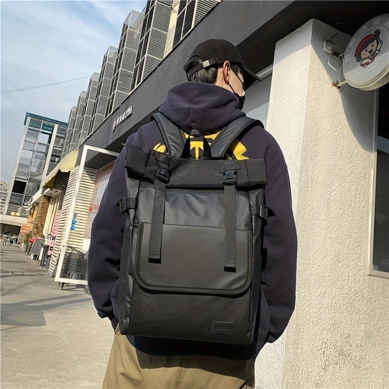 Waterproof Roll Top Flap Backpack for Travel Hiking Lightweight School Daypack