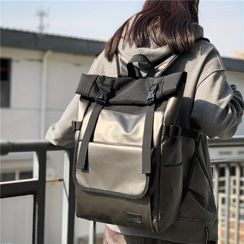 Waterproof Roll Top Flap Backpack for Travel Hiking Lightweight School Daypack