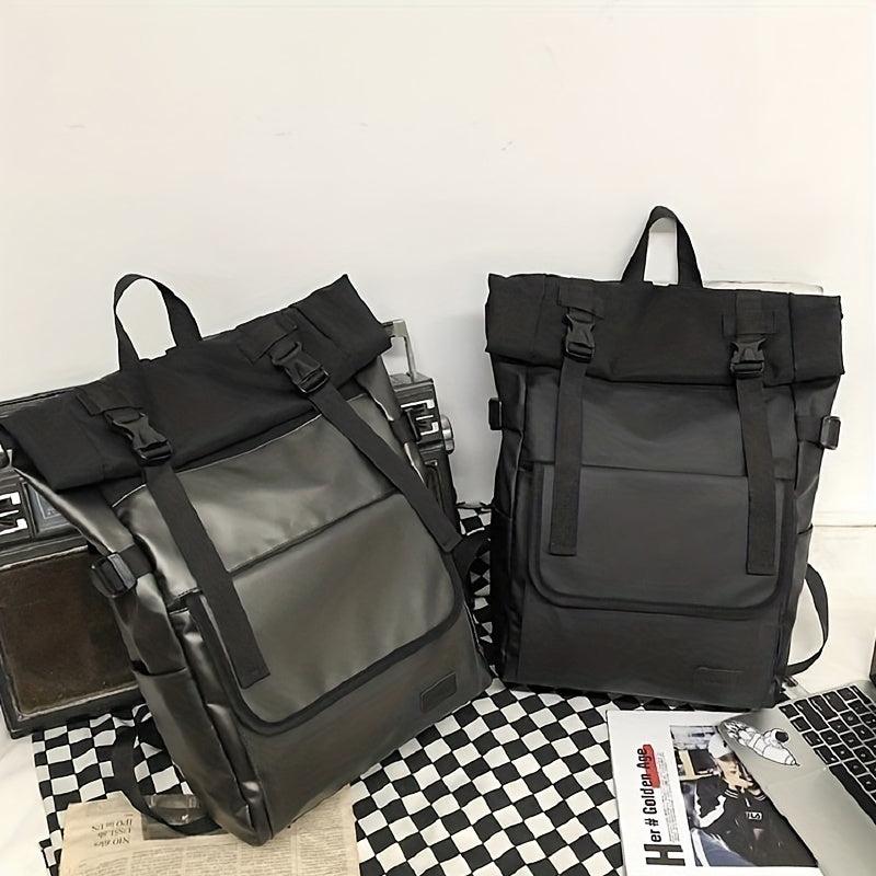 Waterproof Roll Top Flap Backpack for Travel Hiking Lightweight School Daypack