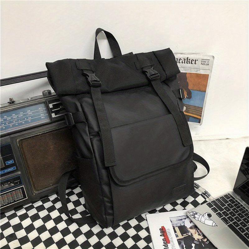 Waterproof Roll Top Flap Backpack for Travel Hiking Lightweight School Daypack