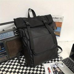 Waterproof Roll Top Flap Backpack for Travel Hiking Lightweight School Daypack