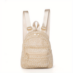 Colorful Straw Backpack Purse for Summer Beach Travel