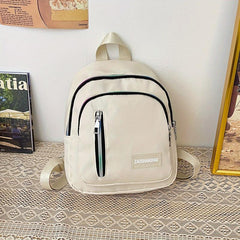 Ombre Zipper Backpack Women Casual Nylon School Bag Lightweight Travel Rucksack