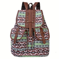 Vintage Geometric Pattern Storage Backpack Ethnic Travel Daypack