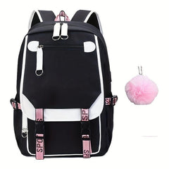 Large Capacity Canvas Laptop Daypack with USB Charging Port