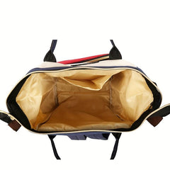 Functional Canvas Diaper Backpack For Women Top Handle Tote Mom Bag