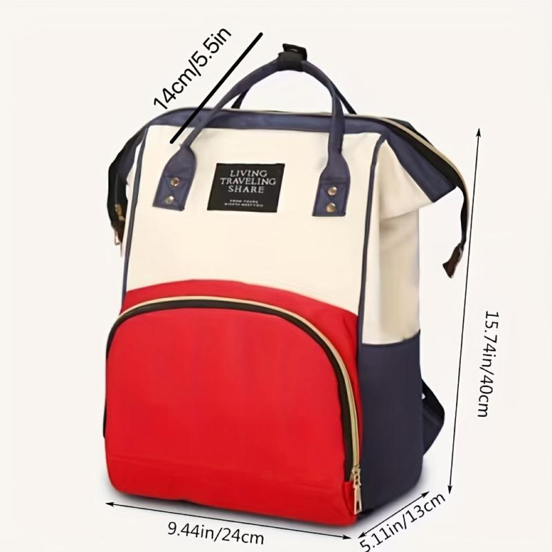 Functional Canvas Diaper Backpack For Women Top Handle Tote Mom Bag