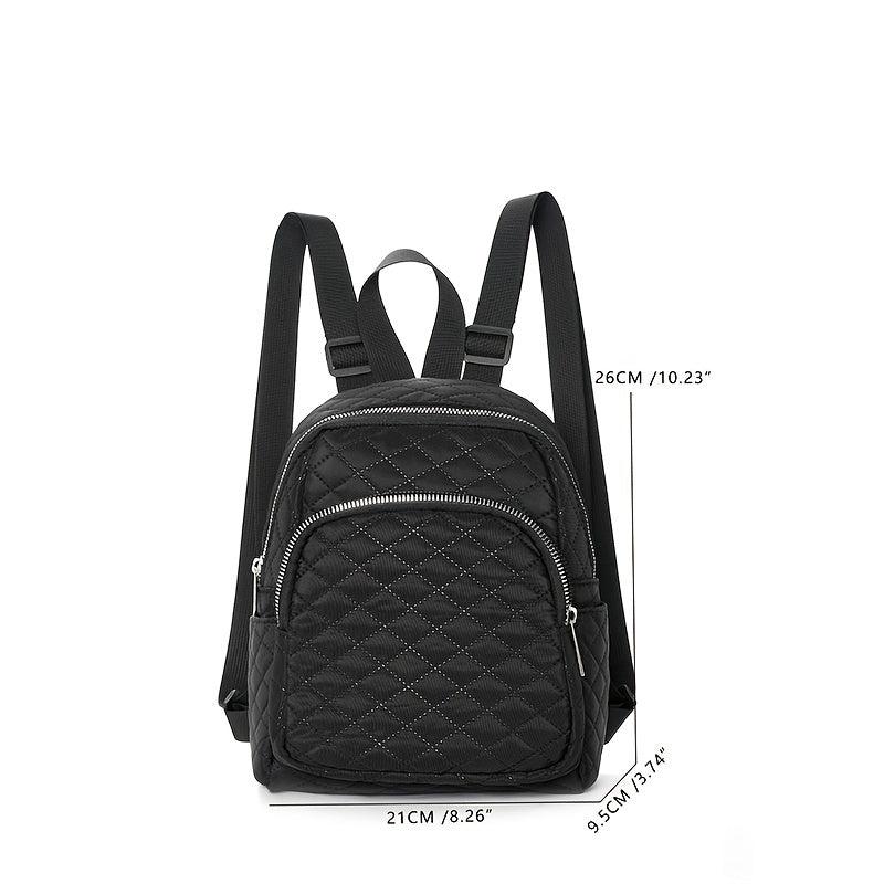 Quilted Backpack Purse Anti Theft Zipper Bag Casual Daypack