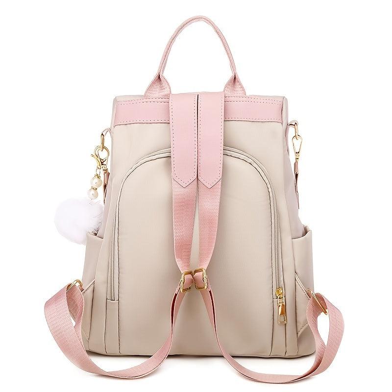 Flower Embroidery Backpack Purse Waterproof Anti-theft Shoulder Bag