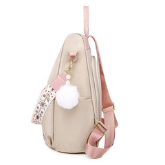 Flower Embroidery Backpack Purse Waterproof Anti-theft Shoulder Bag