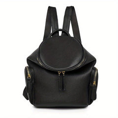 Stylish Ladies Cylinder Backpack PU Leather Schoolbag