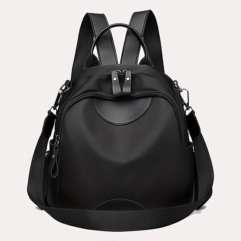 Minimalist Casual Zipper Backpack Solid Rucksack