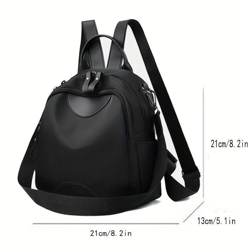 Minimalist Casual Zipper Backpack Solid Rucksack