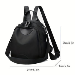 Minimalist Casual Zipper Backpack Solid Rucksack