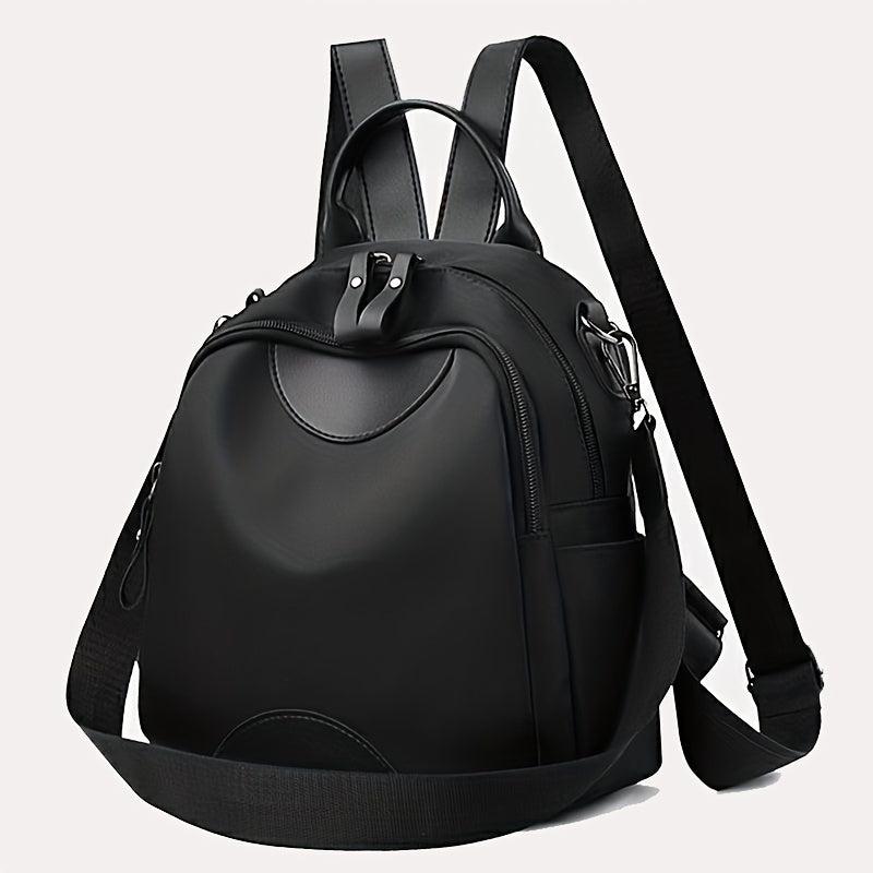 Minimalist Casual Zipper Backpack Solid Rucksack