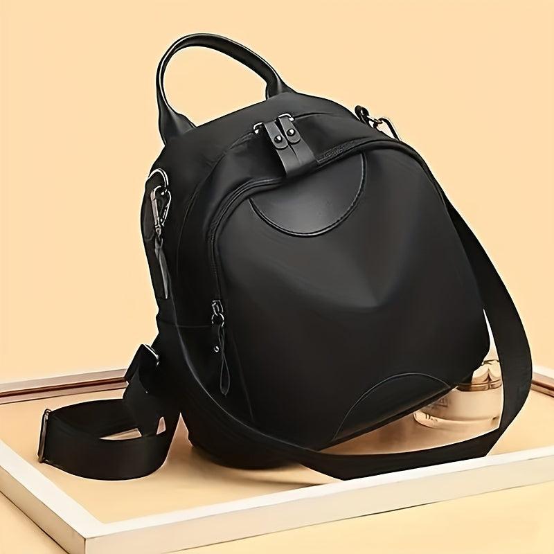 Minimalist Casual Zipper Backpack Solid Rucksack