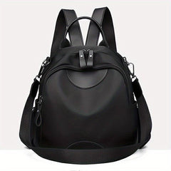 Minimalist Casual Zipper Backpack Solid Rucksack