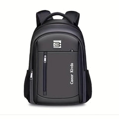 Letter Graphic Laptop Backpack Nylon Schoolbag USB Charging Port