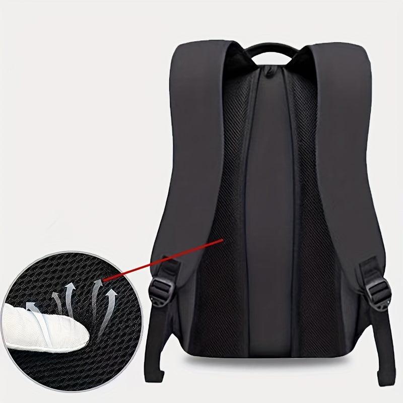 Letter Graphic Laptop Backpack Nylon Schoolbag USB Charging Port
