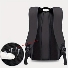 Letter Graphic Laptop Backpack Nylon Schoolbag USB Charging Port
